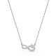 Swarovski Infinity Necklace, White, Rhodium plated